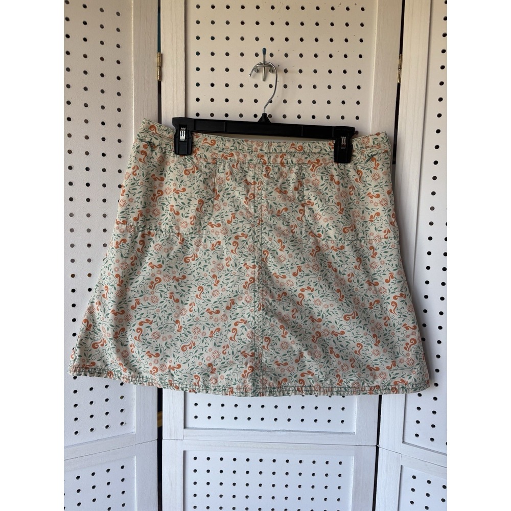 Vintage 90s Orvis Summer Skort / Skirt Built in Shorts Women's Size 10 Org/Green